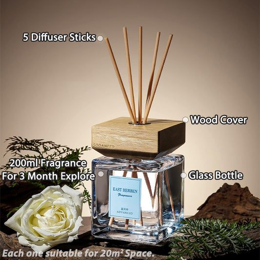 200ml Reed Diffuser Set, Aromatherapy Diffusers Set, Large Capacity Diffusers Oil, Home & Office Hotel Decor Room Car Fragrance, Scented Oil Diffusers Gift Set (Cherry blossoms)