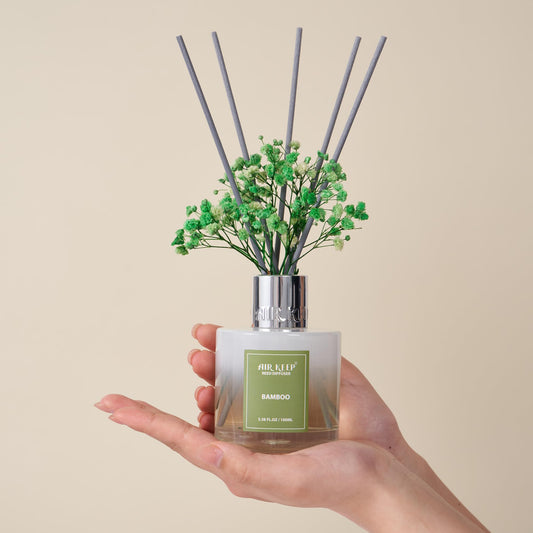 Airkeep Reed Diffuser Set - 3.38 fl oz(100ml) Bamboo Scent Diffuser Home Fragrance Diffuser Set Includes 8 Reed Diffuser Sticks,Home Decor & Office Decor, Fragrance and Gifts