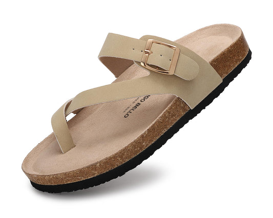 ARRIGO BELLO Mules Women Flip Flops Cork Footbed Sandals Adjustable Comfortable Slippers Summer Work Shoes Size 36-41